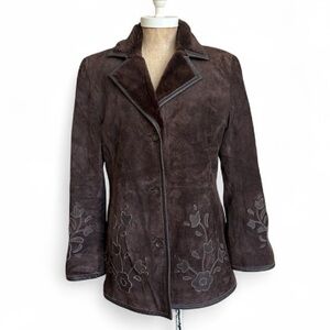 Brandon Thomas Genuine Leather Coat Y2K Size Medium